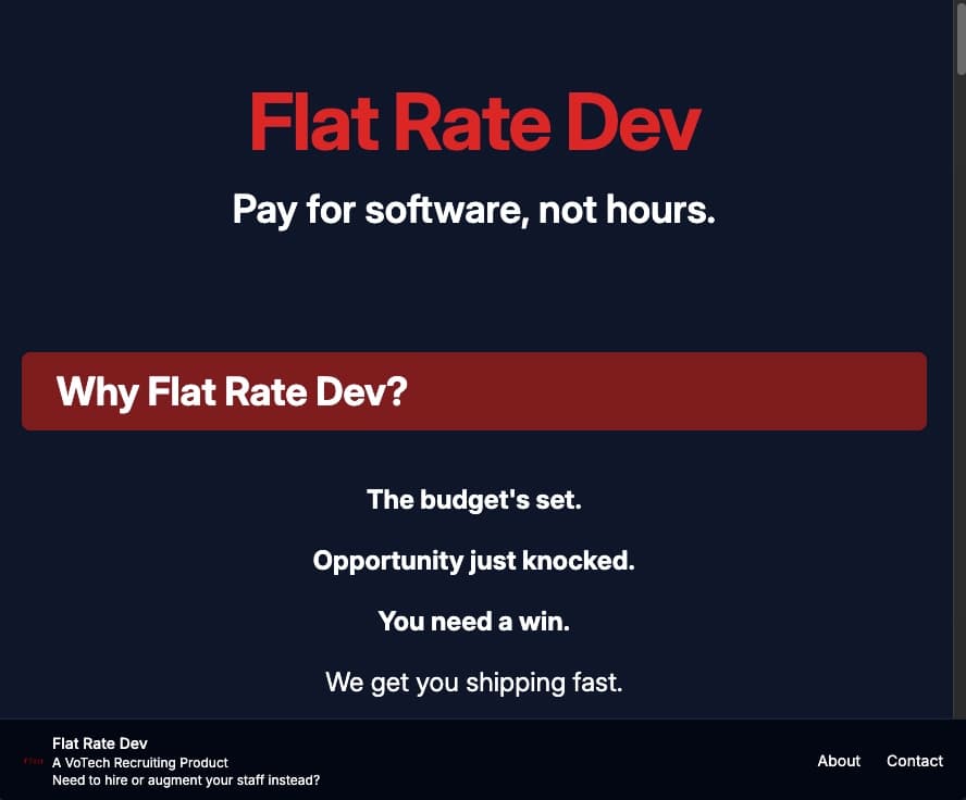 Flat Rate Dev
