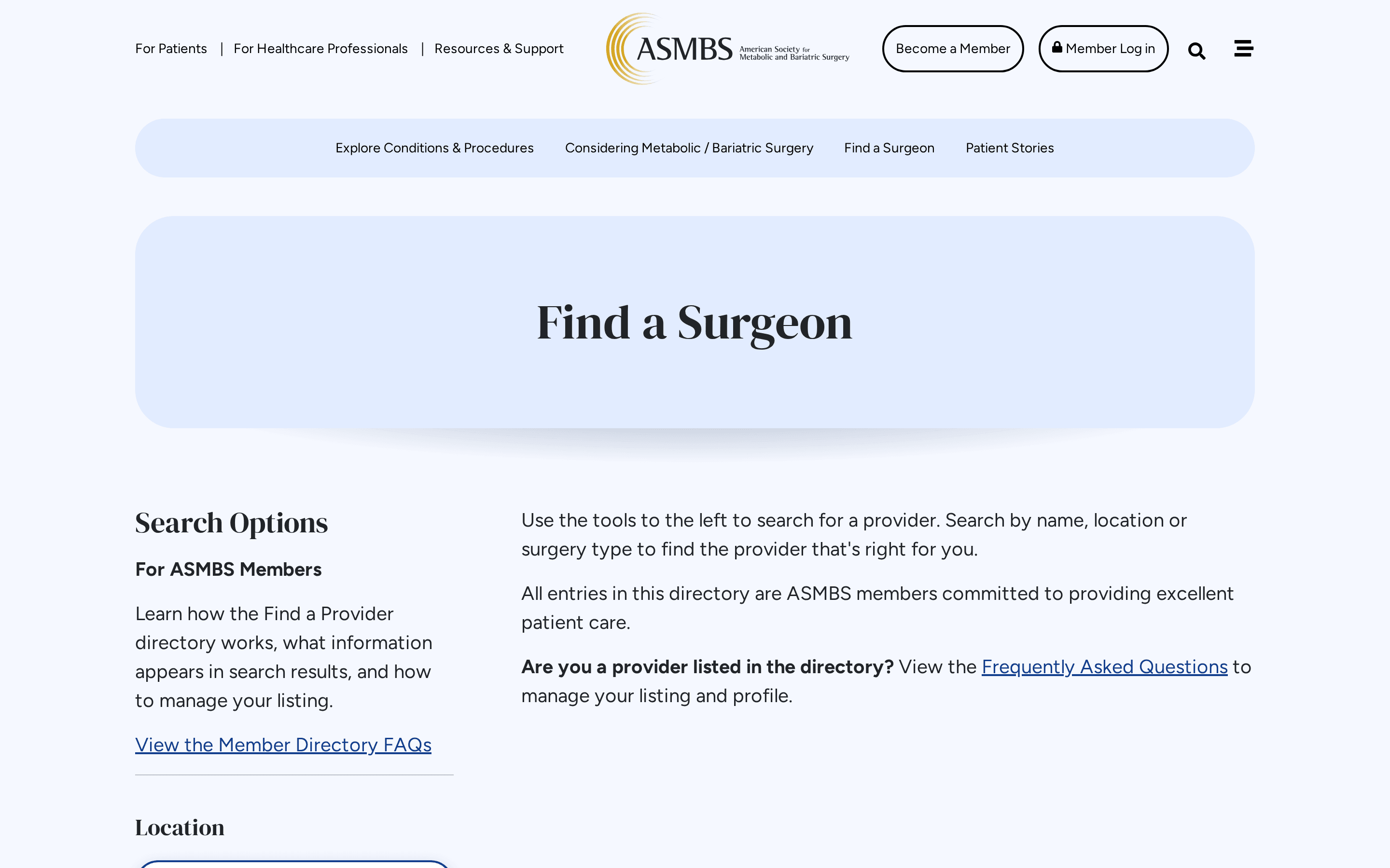 Find a Surgeon reads from the AMS, so clean member data shows up here.