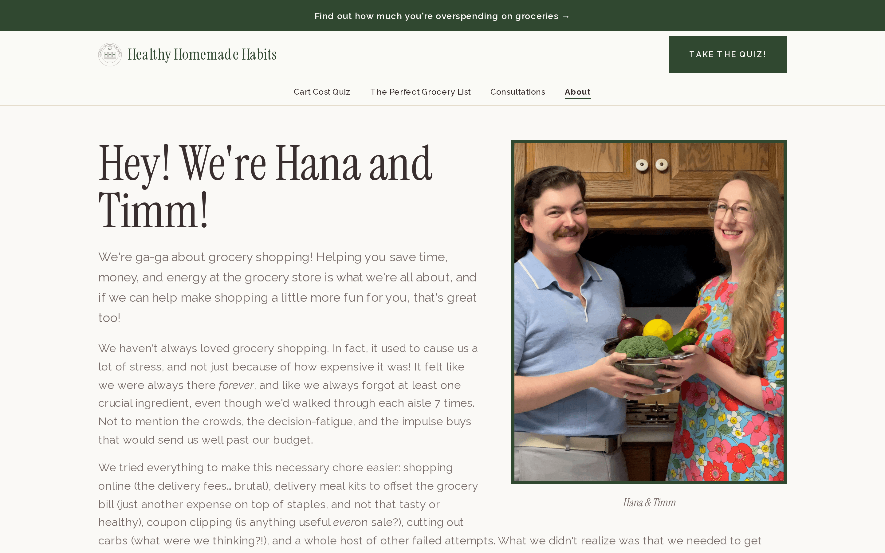 The about page, where readers meet us and learn our background.